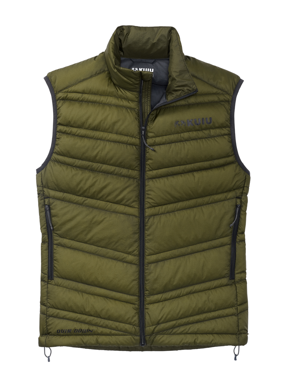 Olive quilted outdoor vest